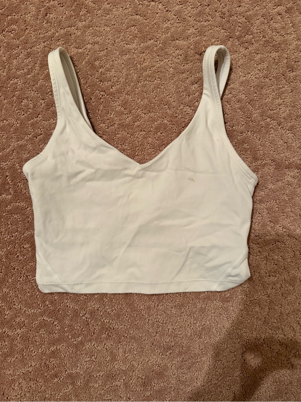 White V-Neck Crop Tank Top